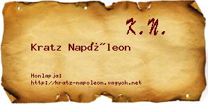 Kratz Napóleon névjegykártya